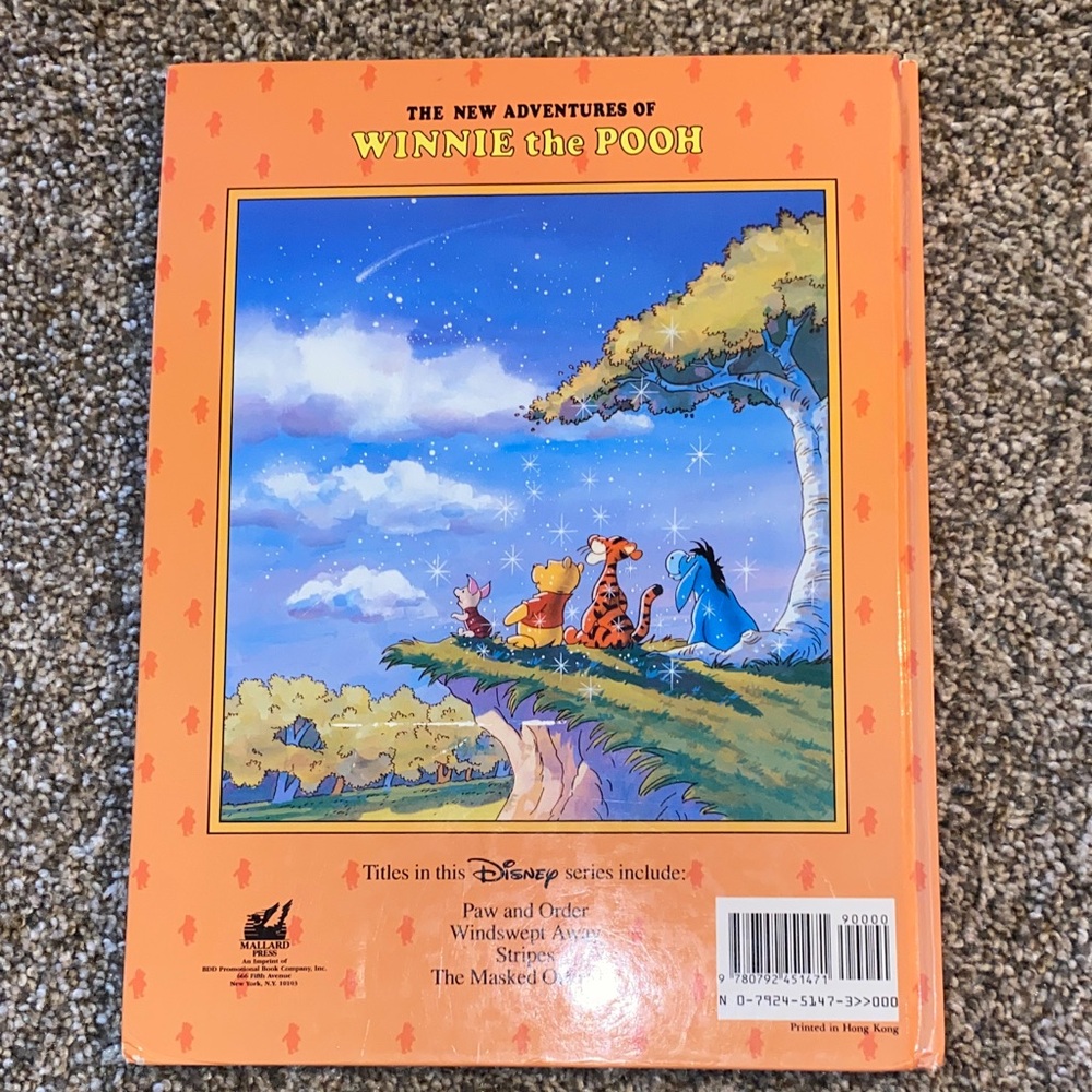 📚 Disney Winnie the Pooh Stripes Orange Cover Hardcover - Picture 2 of 2